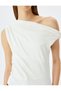 Boat Neck Draped Sleeveless Slim Fit Blouse - 5