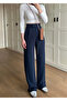 Tess Women's Lycra Velcro Closure Navy Blue Palazzo Trousers - 2