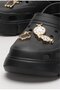 High Sole Stone Comfort Women's Sandals Black - 5