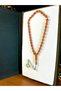 Orange Powder Amber Rosary - Barley Cut T-155 - 2