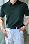 Lorens Striped Lycra Slim Fit Polo Neck Knitted Men's Knitwear Tshirt - 3