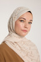 Pure Tone Shawl - Marginal Pattern - Beige - Mink - 4