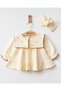 Maita Dress with Heart Embroidery, Square Neckline, 100% Cotton Waffle Lace Bandana Baby Girl Set