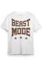 White Unisex T-Shirt Beast Mode Gym Fitness Sports Animal White T-Shirt