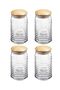 43173 Babylon Wooden Jar with Lid - 1125cc - 4 Pieces Fma005297