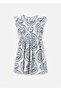 Girl's Printed Dress Blue 6975 - 4
