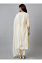 Embroidered A-Line Kurta with Trouser and Dupatta Set - 3