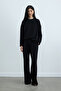 Black Luna Straight Cut Loose Trousers - 3