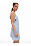 Back Low-Cut Linen Blended Thin Strap Women's Mini Dress - 2