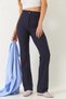 Women's Navy Blue High Waist Striped Spanish Cut Trousers 60261489 - 4
