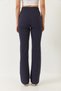 Women's Navy Blue High Waist Striped Spanish Cut Trousers 60261489 - 7