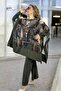 Chiffon Poncho Cut Tunic, Crewneck Bluz, Elastic Waist Buzzy Pants, Plus Size 3-Piece Set - 3