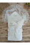 Lace Baby Girl Blanket, Suitable for Christening, Hospital Discharge, Newborn, 100% Cotton Organic Sleep Swaddle - 5