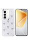 Infinix Hot 50 Pro 4G Compatible Case Figure Detailed Camera Protruding Silvery Transparent Pole Cover