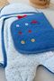 100% Cotton Blue Baby Boy Swaddle Blanket with Hooded Feet Newborn Stroller Swaddle - 5