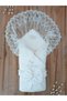 Lace Baby Girl Blanket, Suitable for Christening, Hospital Discharge, Newborn, 100% Cotton Organic Sleep Swaddle - 4