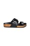 50013 Single Buckle Black Women's Flip Flops - 5