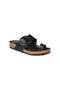 50013 Single Buckle Black Women's Flip Flops - 6