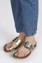 50012 Single Buckle Gold Color Women's Flip Flops - 4