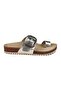 50012 Single Buckle Gold Color Women's Flip Flops - 5