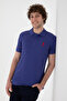 Men's Slim Fit Polo Neck Cobalt Blue Basic T-Shirt 50298041 -Vr212 - 3
