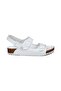 50011 White Double Buckle Women's Sandals - 4