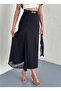 Women's Long Fabric Skirt Chiffon/Tulle Slit Detail