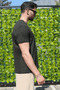 Men's Khaki Regular Lycra Single Jersey Fabric 100% Cotton Crew Neck Short Sleeve T-Shirt - 5