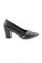 Women's Round Toe Buckle Heeled Shoes Black Laser 7252328