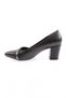 Women's Round Toe Buckle Heeled Shoes Black Laser 7252328 - 3