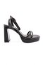 71 Women's Strappy Heeled Shoes Black