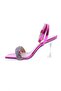 5161-23Y Women's Silver Stone Ankle Strap Heeled Shoes - 3
