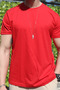Men's Red Flexible 100% Cotton Fabric Relaxed Fit Short Sleeve T-Shirt - 6