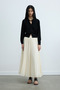 Cream Rose Pleated Skirt - 3