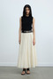 Cream Rose Pleated Skirt - 5