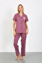 %100 Cotton Buttoned Women's Pajama Set – Comfortable and Stylish Shirt Pajama Design - Wide Size Range - 3