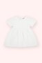 Baby Girl Round Neck White Dress with Zipper Detail on the Back