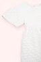 Baby Girl Round Neck White Dress with Zipper Detail on the Back - 2