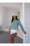 Women's Çağla Green Judge Collar Muslin Shirt Blouse Hzl25S-Dsb1515 - 3