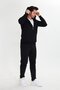 Cotton Hooded Men's Tracksuit Set Black 5745-S - 7