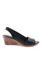 Women's Black Sandals - Wedge Sole 822103138