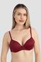 Women's Unfilled Underwire 3 Piece Bra Burgundy White Black - 2
