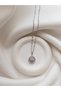 Silver Color Zircon Stone Round Baguette Model Necklace - Steel Zircon Stone Round Baguette Model Necklace - 7
