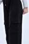 Elastic Waist Girls' Cargo Pants Black - 4