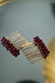 2 Pieces Crystal Beaded Gold Mini Comb Buckle, Engagement-Wedding Hair Accessory, 4 cm - 6