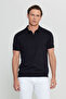 Men's Black 100% Cotton Standard Fit Regular Fit Polo Neck Knitwear T-Shirt