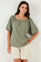 Laced Regular Fit Square Neck Blouse Bluz 5869003 - 2
