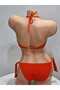 Women's Orange Freeze Strapless Bikini Set - 3
