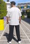 Men's White Oversize Single Jersey 100% Cotton Fabric Crew Neck T-Shirt - 5