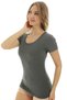 Short Sleeve U-Neck Slim Fit Women's Body T-Shirt 2038 - 2